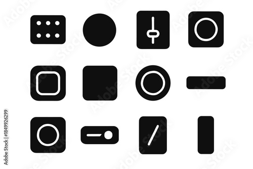 Line control panel controls icons slim slider bead bump disc speaker icon