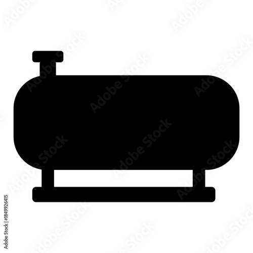 Illustration of a black gasoline fuel tank, representing energy and refueling