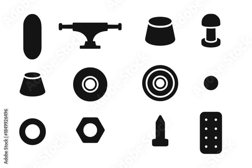 Hub dome pivot template strip circle skate vector parts icons icon point