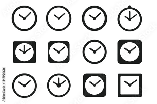 Edge rim vector clocks icon wall sleek bracket modern disc thin bar