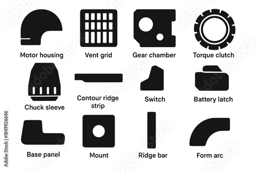 Dome icon latch strip power switch vector block nub grid icons tool
