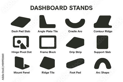 Ridge tile grip icon panel support stands vector dashboard dot icons plate