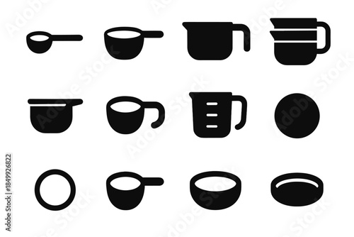 Nesting icon plate vector spout cup stackable measuring ridge lip wide icons