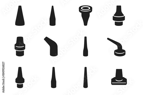 Icon disc adapter narrow tube air vector jet nozzle pipe rubber compact