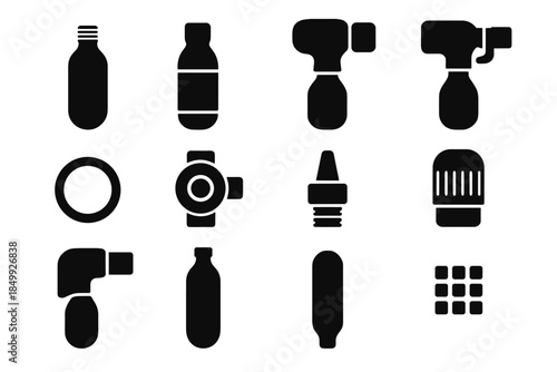 Cylinder valve sealing cartridge vector inflator tile trigger co washer control icon