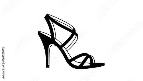 High Heel Shoe Fashion Illustration Design.