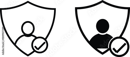 authentication icon. User Verification Symbols. Identity authentication icons. Account access and verification signs
