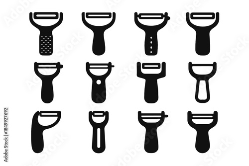 Peel smooth icon tile plate vector slab strip peeler guard slot kitchen