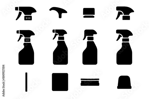 Tip trigger vector bottle spray icon contour bar handle disc tube