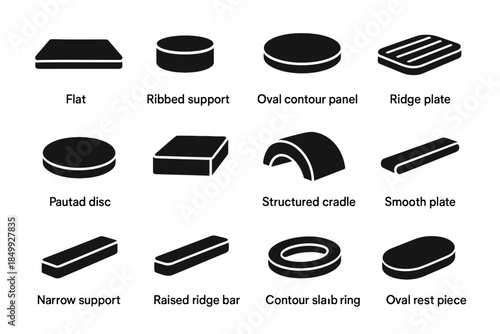 Support slicing bar icon cradle icons vector tile base disc arc ridge
