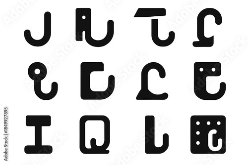 Frame utility stabilizer bead vector icons arm band base hook icon simple