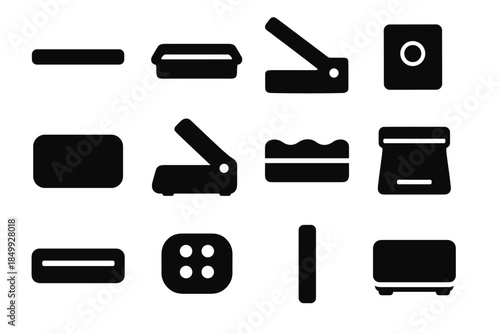 Lid icons sealing sealer slab support icon frame top vector vacuum line