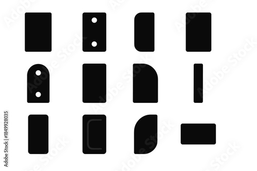 Arc line ridge icon bar doorbell mounting edge slab vector compact