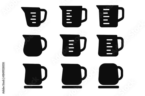 Vector measuring contour small jug pads shape smooth band arc ridge icon