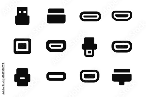 Support icon plate slab icons connector stabilizer usb vector ridge base line