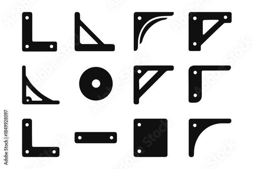 Tile wall mount vector icon slab line frame shelf bar strip bracket