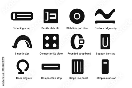 Slab vector components buckle stabilizer rounded basket icon icons tile hook fastening