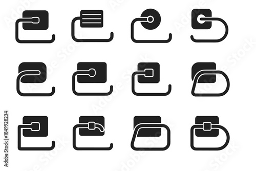 Piece paper edge holder ridge toilet screw smooth support cavity vector tile