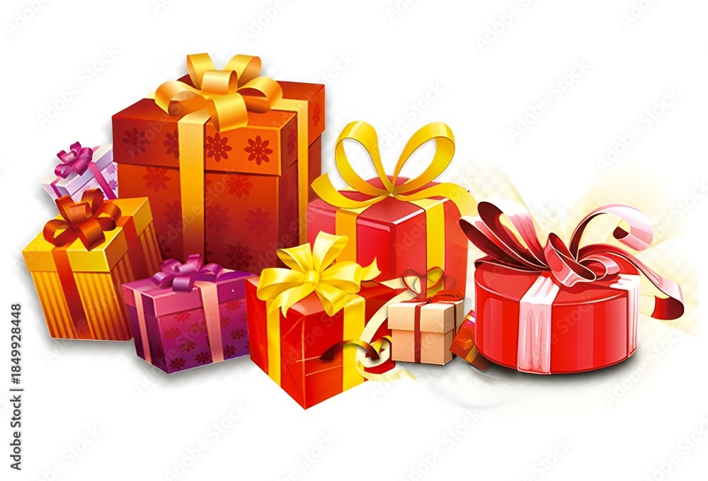 Fototapeta premium gift boxes isolated on white