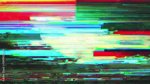 Analog VHS Retro Rewind Loop background. Moving banner Analog Static Noise texture overlay.
Television turn on and off. Noise on a old TV screen, VHS tape 