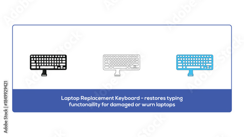 Laptop replacement keyboard restores typing functionality for damaged laptops