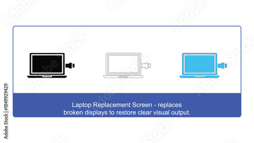 Laptop replacement screen illustration