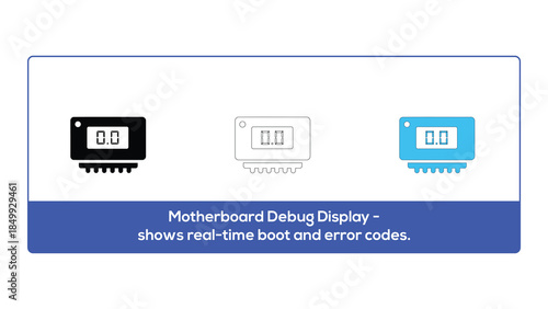 Motherboard debug display showing real-time boot and error codes