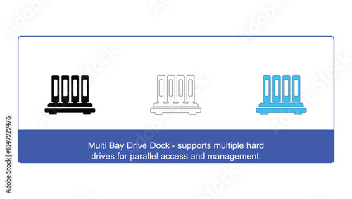 Multi bay drive dock for parallel hard drive access and management