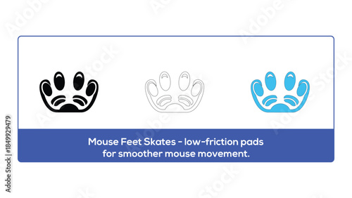 Mouse feet skates low-friction pads for smoother mouse movement