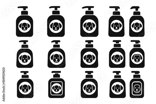 Vector puppy ridge tile dispenser band shampoo base panel slab contour icon