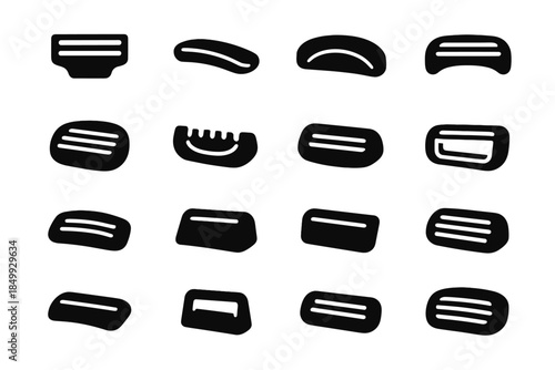 Cavity line guard icon shaver icons piece compact contour vector pad cover