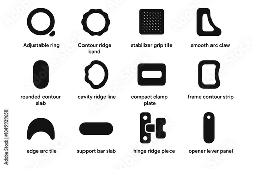 Slab line modern icon ring jar hinge cavity band opener vector rounded