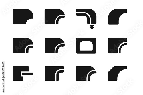 Pad cavity icon arc jar icons opener piece contour screw slab vector