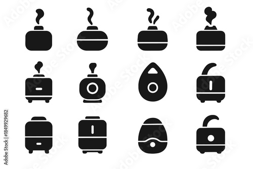 Stabilizer bar nozzle icon humidifier band contour mount tile icons vector module