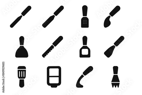 Arc contour tip ridge line stabilizer vector icon rounded tools tile pastry