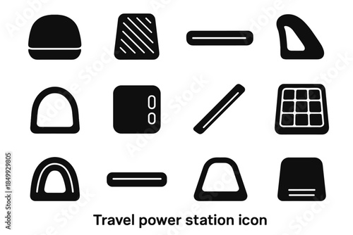 Vector edge icon travel set smooth ridge cavity frame arc tile vent