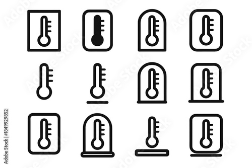 Thermometer piece stabilizer pads frame scale icons icon vector bar modern slab
