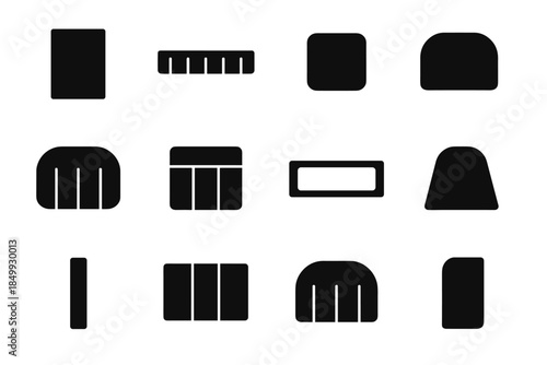 Tile vector piece edge smooth contour divider desk compact slab icon plate