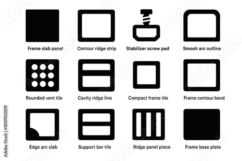 Collapsible plate tile base frame ridge crate vector bar vent piece icon