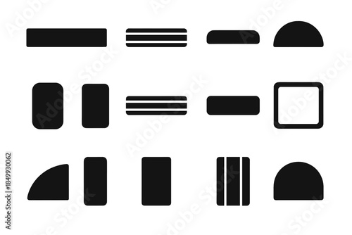 Line cavity bar vector magnet icon arc smooth tile band collection