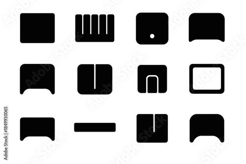 Pad icons cable icon smooth line vector panel band slab tile arc