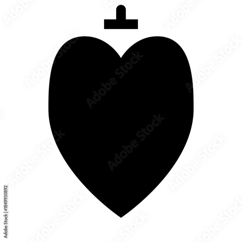 Heart Symbol Icon: A simple yet elegant heart icon, crafted in solid black, symbolizes love and affection.