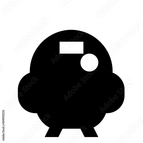 Piggy Bank Silhouette: A minimalist depiction of a classic piggy bank, a timeless symbol of saving and financial prudence, crafted in stark black silhouette.