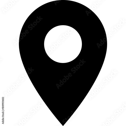 Location Marker Icon: Simple, iconic illustration of a location marker, perfect for mapping, directions, or emphasizing a specific spot.