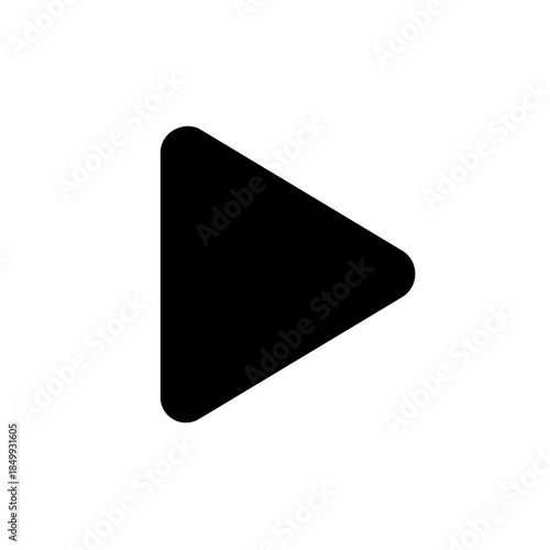 Play Icon in Bold Black: Simple, striking, and universally recognizable, a minimalist black play icon stands out with its clean lines and immediate meaning. A visual prompt for action