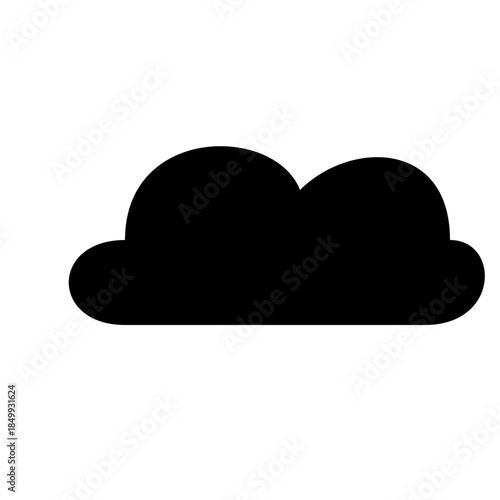 Cloud silhouette: A simple cloud silhouette against a blank background, perfect for adding a touch of nature's beauty to any design.