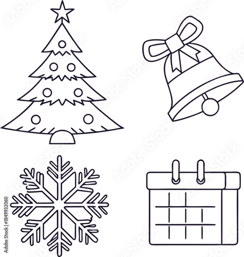 Editable stroke contact icon set, thin line social media network icons collection,