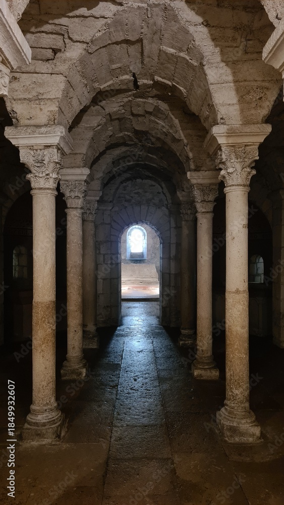 Fototapeta premium Dans la crypte de l'abbaye Saint-Philibert de Tournus
