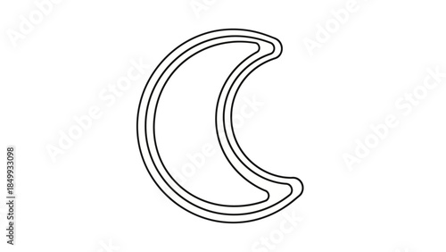 Abstract Crescent Moon Outline Graphic Icon Symbol