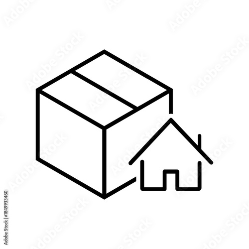 Relocation editable icon. Moving services Illustration sign. Moving symbol. shipping logo.